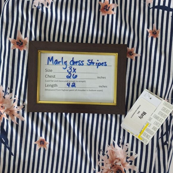 Lularoe Dress Pockets Marly Stripes Floral Womens Plus Size 3X Short Sleeved - Picture 5 of 8